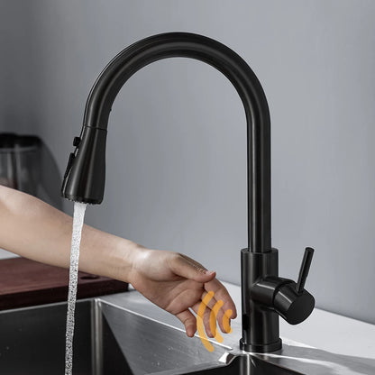 Smart Touchless Kitchen Faucet  Black/Nickel