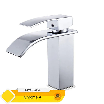 Waterfall Single Hole Bath Sink Faucet