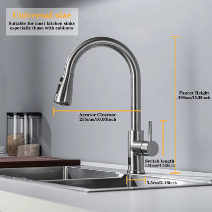 Smart Touchless Kitchen Faucet  Black/Nickel