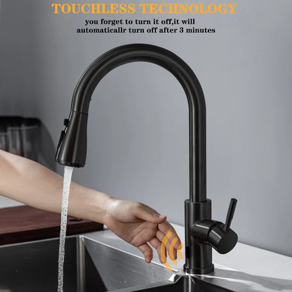 Smart Touchless Kitchen Faucet  Black/Nickel