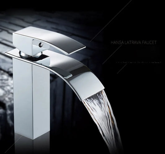 Waterfall Single Hole Bath Sink Faucet