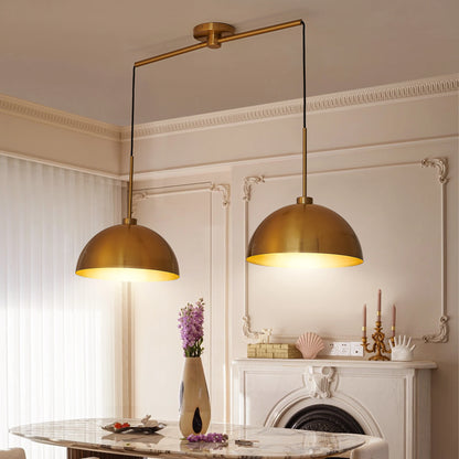 Modern Copper Color Double Pendant Light