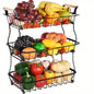 2/3-Tier Metal Wire Basket - Perfect for Fruits, Vegetables & Bread