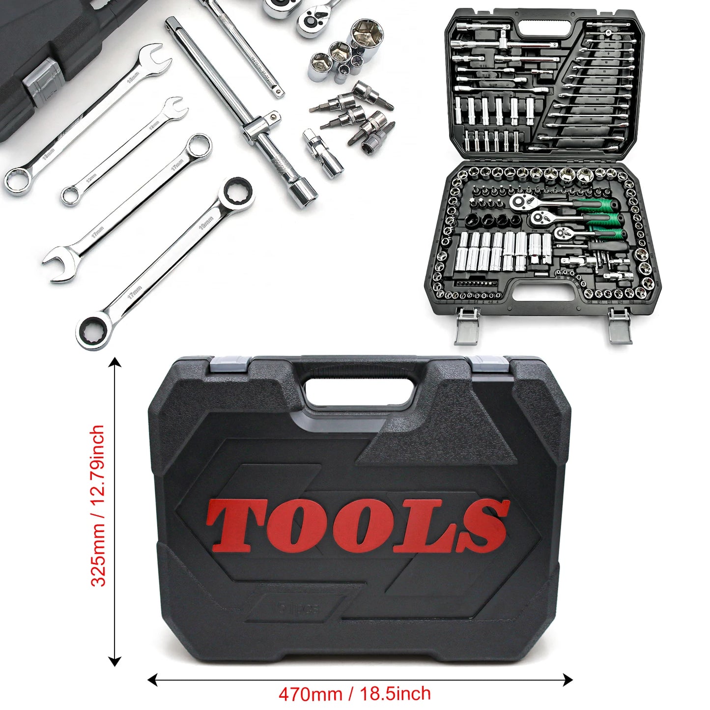 151pcs Drive Socket Set, 1/2 1/4 3/8 Inch Ratchet Wrench Set