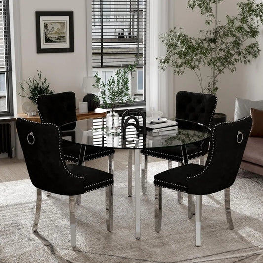 42 inch round glass Dining Table 5-Piece