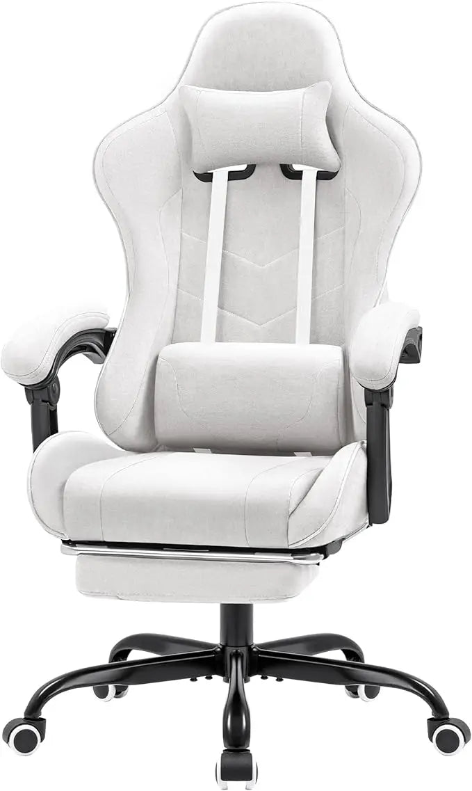 Racing Gamer Chair (Green) Massage Lumbar Support Computer Armchair