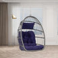 Indoor Outdoor 360 Swivel Hanging Egg Chair Patio Basket Chair