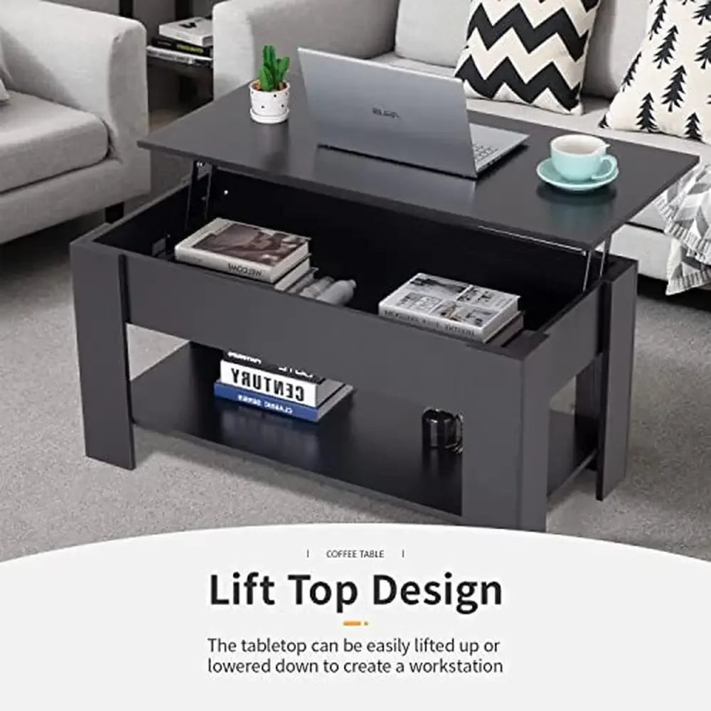 Modern Lift Top Coffee Table Hidden Storage