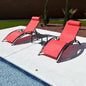 Patio Chaise Lounge Outdoor Chair with Table