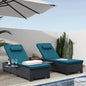 Outdoor Chaise Lounge for Patio Wicker Recliner