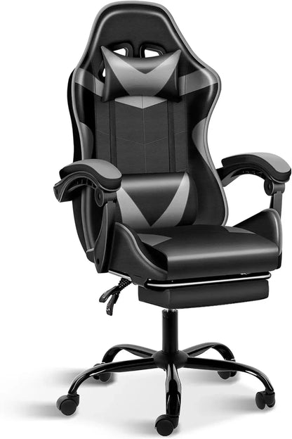 Gaming Adjustable Swivel Racing Office Chair with Footrest