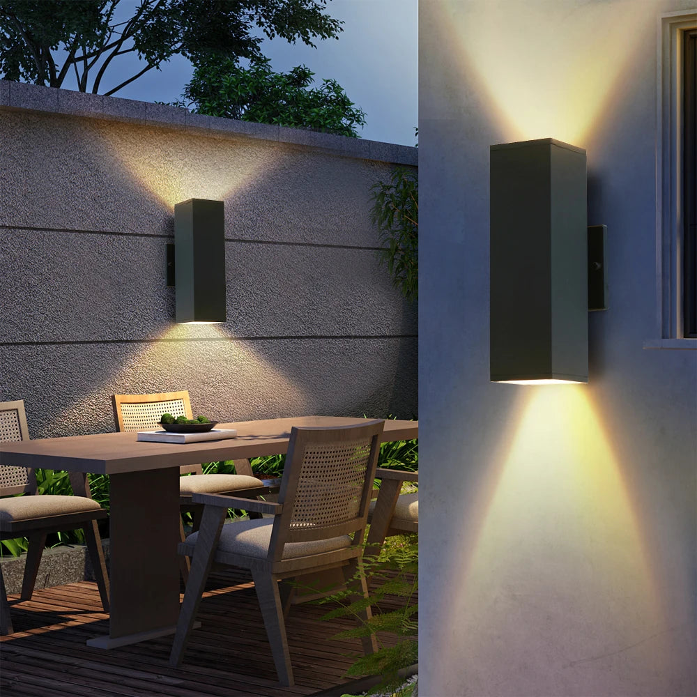 2-Pack Outdoor Wall Sconce, Modern Exterior Light Fixture