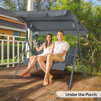 550 LBS Outdoor Porch, Patio Swing with Canopy