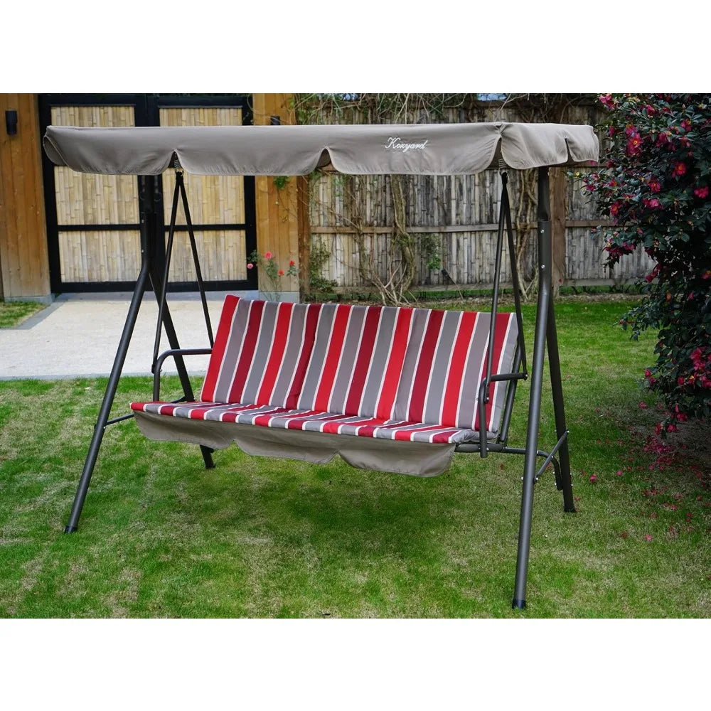 Comfortable Swing 3-Cushion Seats with Strong Steel Frame