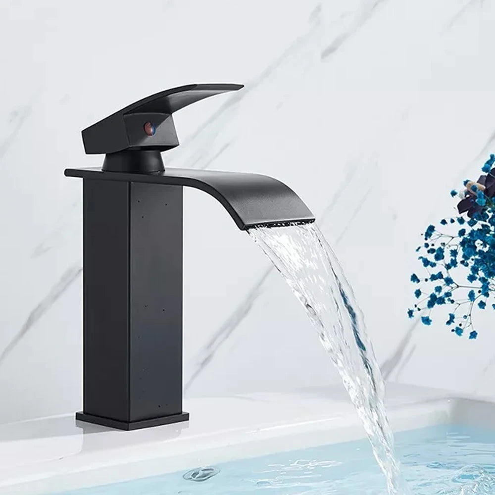 Waterfall Single Hole Bath Sink Faucet