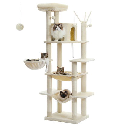 Tall Cat Tower for Indoor Cats with Scratching Posts