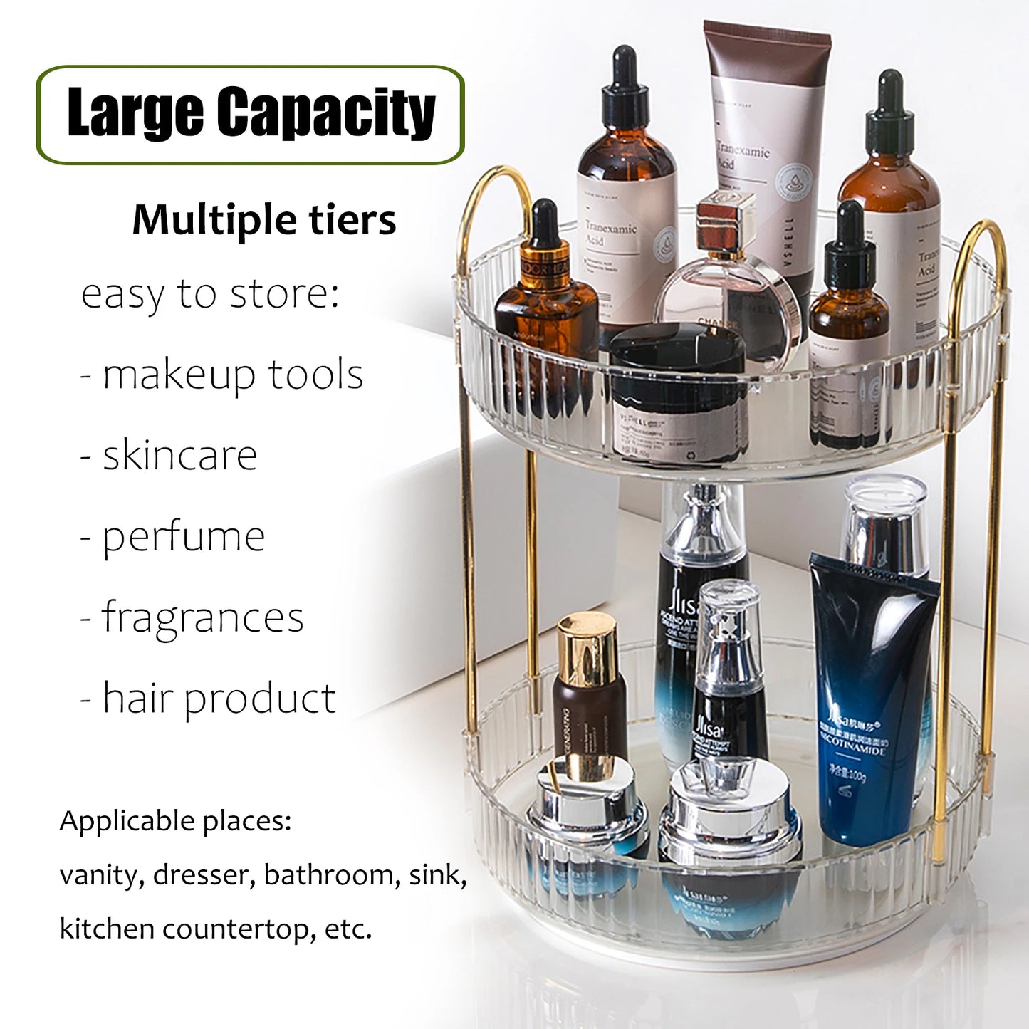 Rotating Makeup Organizer for Skincare Perfume Cosmetic