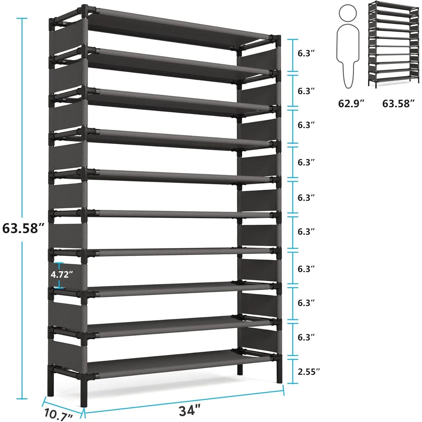 Multi-layer storage Rack, bedroom furniture Shoe Shelf for 50 Pair