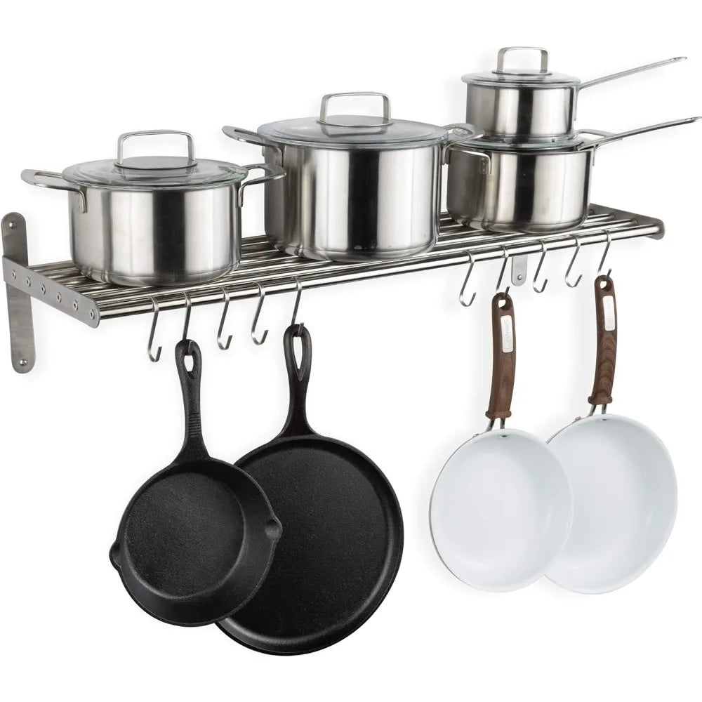 Kitchen Organization and Storage Rack, with 10 S Hooks