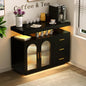 Coffee Bar buffet Cabinet, Wood Table with Shelf