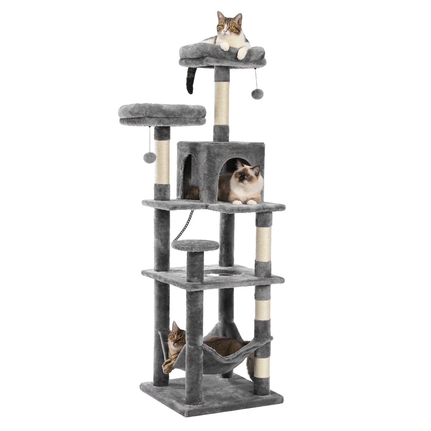 Tall Cat Tower for Indoor Cats with Scratching Posts