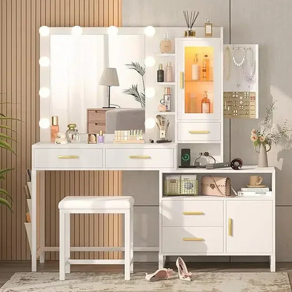 Make-up Table Vanity Desk with Mirror, Lights