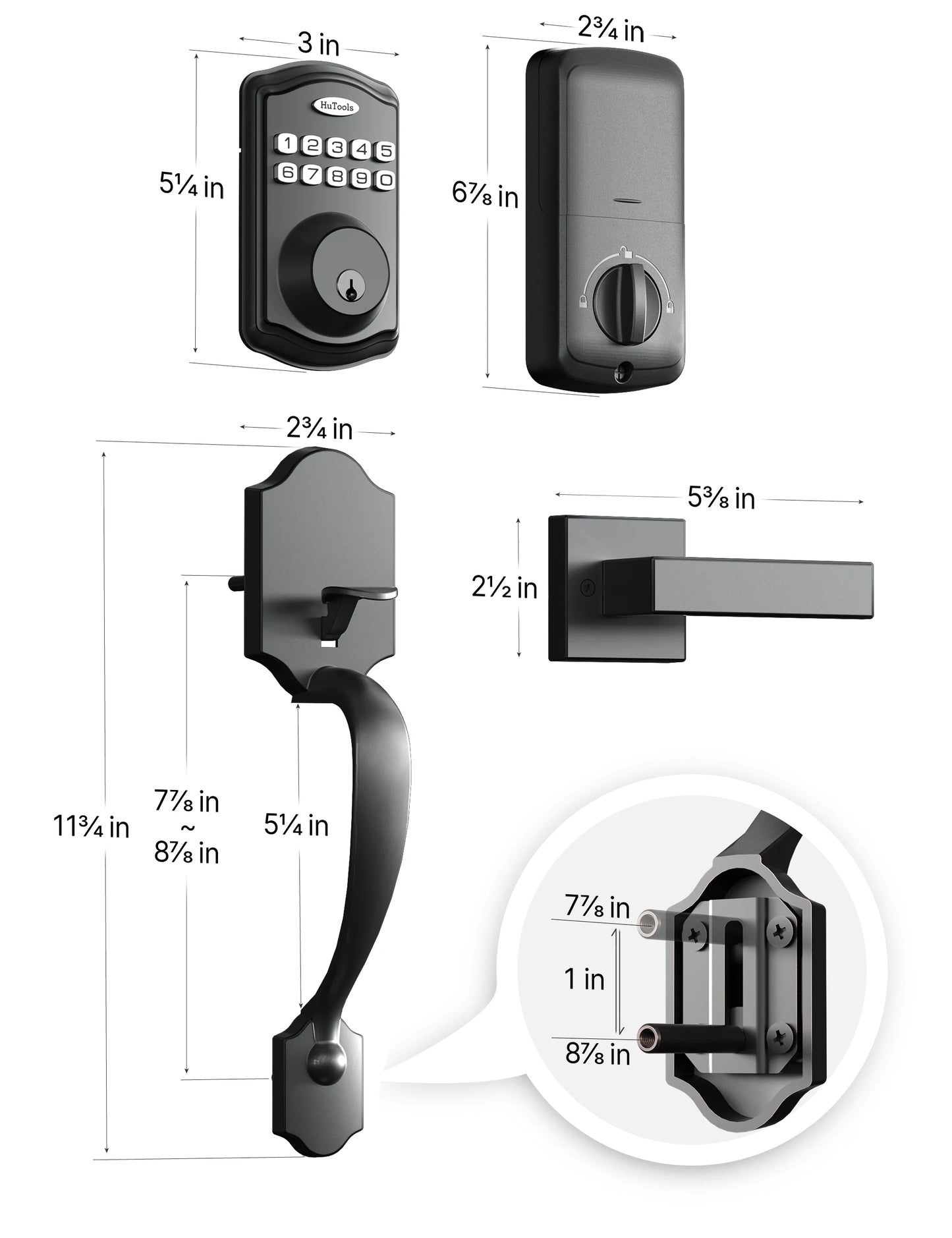 2-Door Knob Smart Keypad Door Lock Set