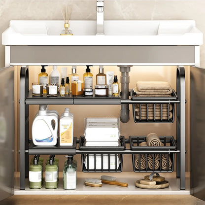 Expandable Cabinet Rack Kitchen Under Sink