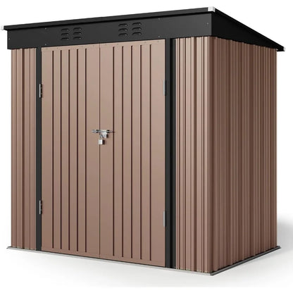 6' x 4' Outdoor Storage Shed with Double Lockable Doors