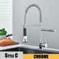 Kitchen Faucet Pull Down Dual Spout