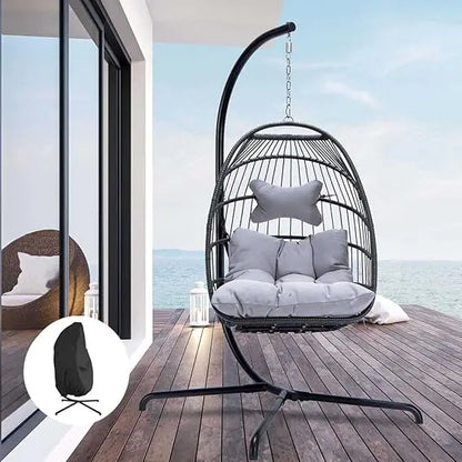 Outdoor Patio Wicker with Stand, Swing Hammock Egg Chair