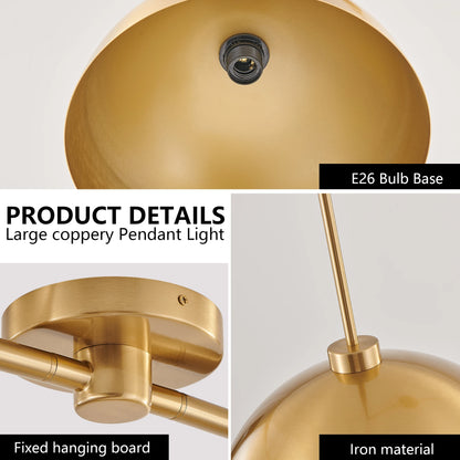 Modern Copper Color Double Pendant Light