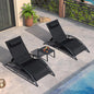 Patio Chaise Lounge Outdoor Chair with Table