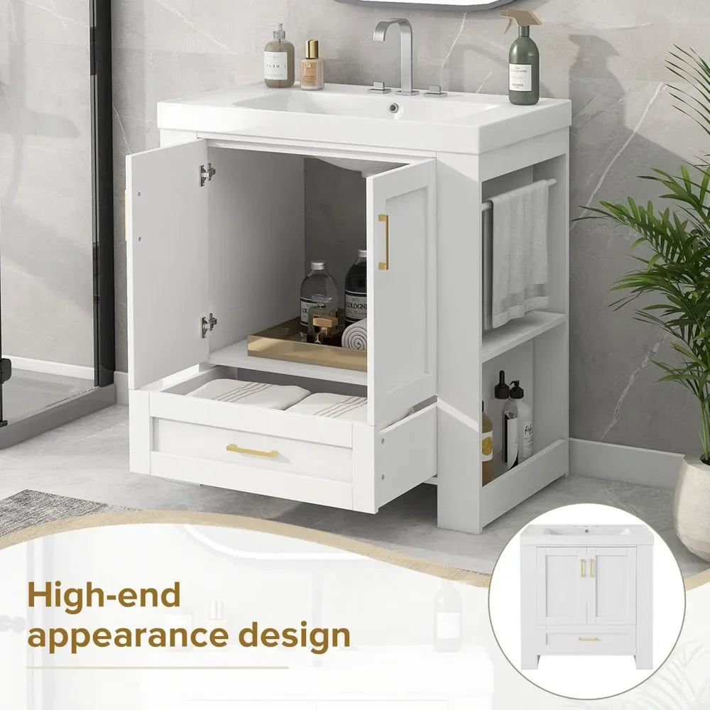 30 Inch Bathroom Vanity With Sink Storage Cabinet