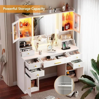 Make-up Table Vanity Desk with Mirror, Lights