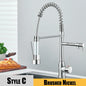 Kitchen Faucet Pull Down Dual Spout