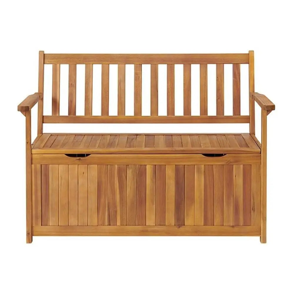 Outdoor Acacia Wood Bench Storage Seat Garden