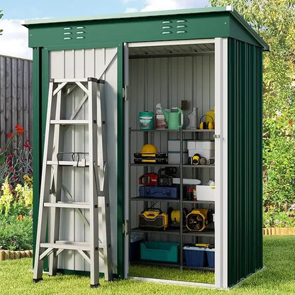 6' x 4' Outdoor Storage Shed with Double Lockable Doors