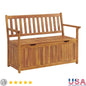 Outdoor Acacia Wood Bench Storage Seat Garden