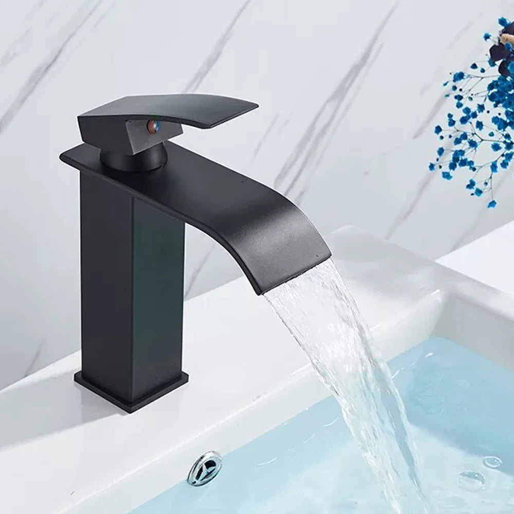 Waterfall Single Hole Bath Sink Faucet