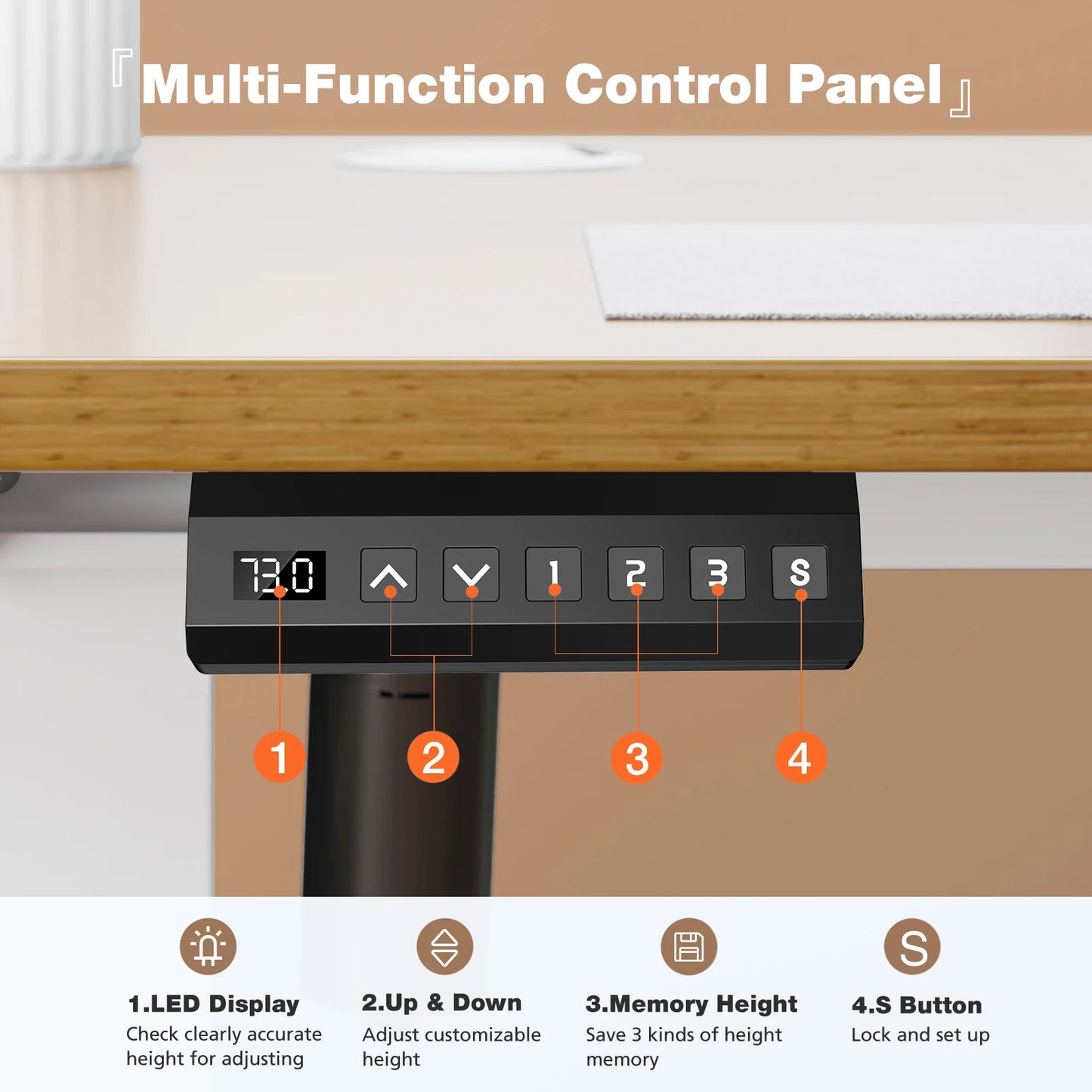 Electric Standing Computer Desk Height Adjustable 40x24 Inch