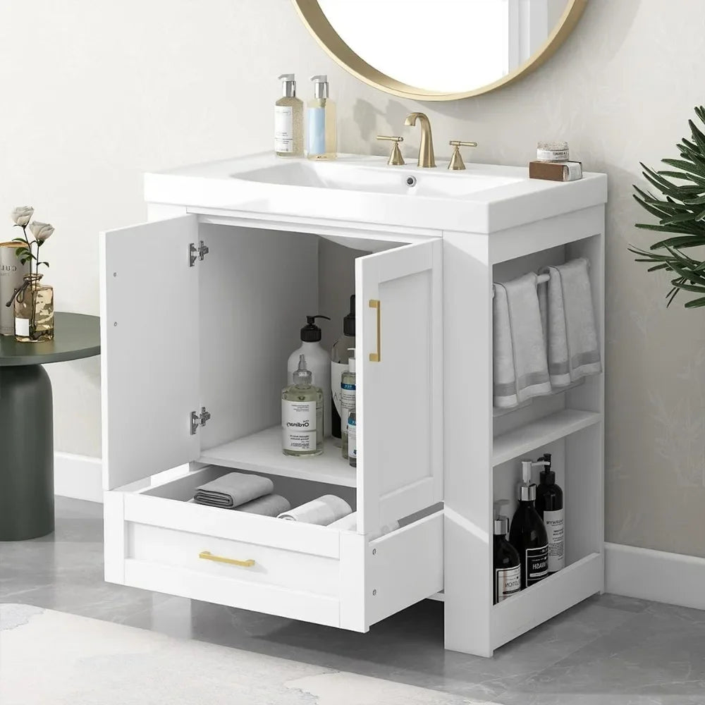 30 Inch Bathroom Vanity With Sink Storage Cabinet