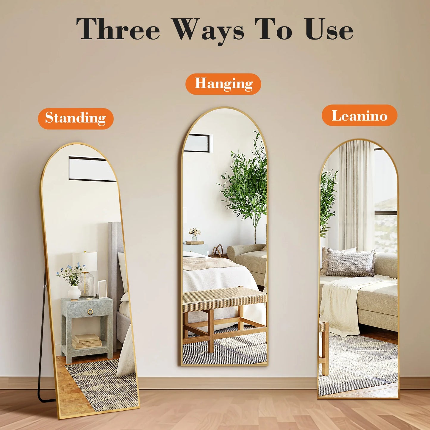 Full Body Wall Mirror 59"x16" Standing