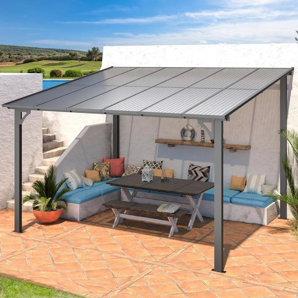 10' x 12' Outdoor Pergola Gazebo, Metal Awnings Gazebos