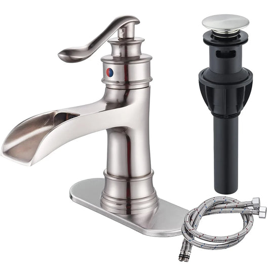 Waterfall Bathroom Faucet With Drain