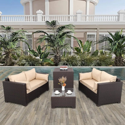 Outdoor Courtyard Furniture Garden Outdoor Sofa Set, 4 Pcs