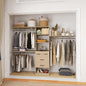 Wardrobe, Wood Closet System With 3 Drawers White