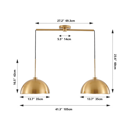 Modern Copper Color Double Pendant Light