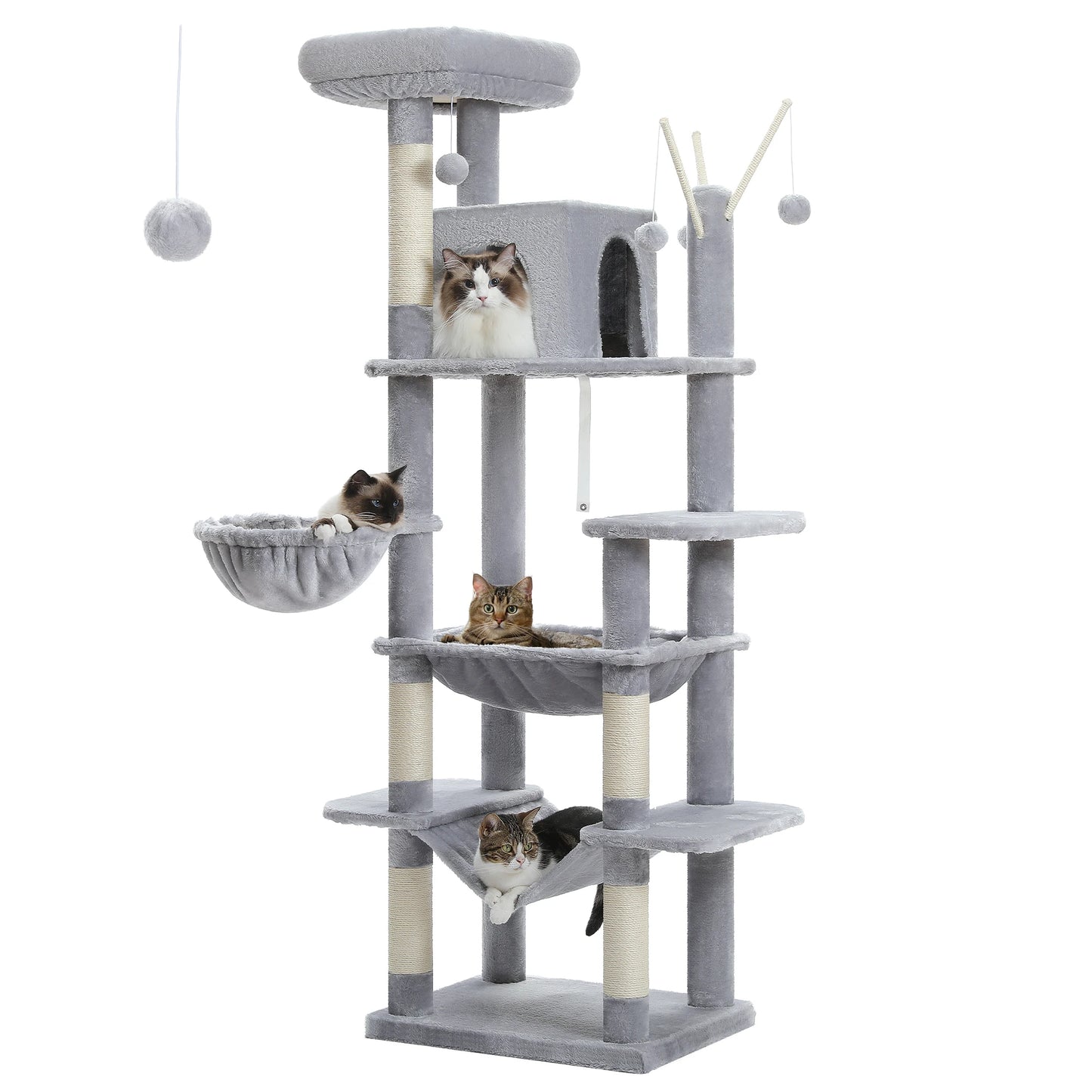 Tall Cat Tower for Indoor Cats with Scratching Posts