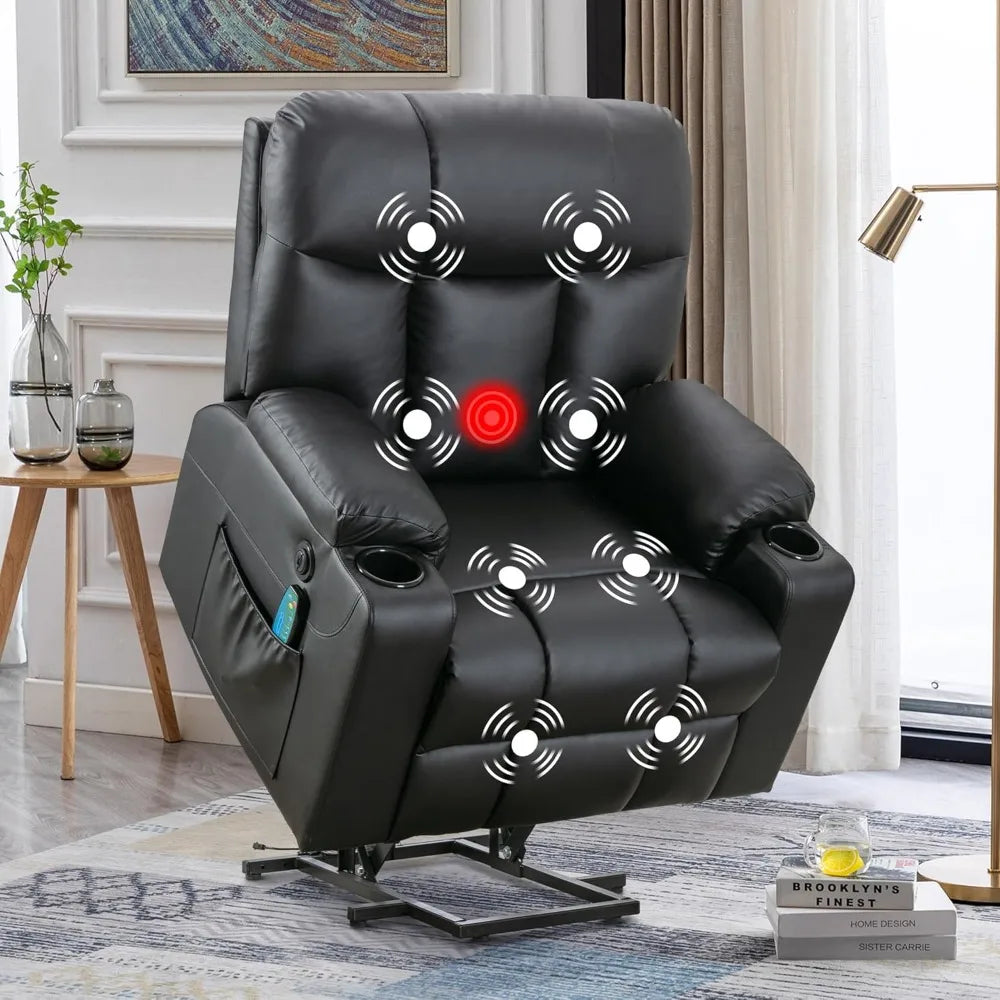 26" Extra Wide Faux Leather Power Lift Recliner